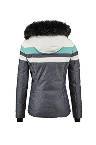 Killtec Chaqueta Atka Wmn acolchada de esquí Jckt D para mujer, con capucha desmontable y paranieves., Mujer, Chaqueta de plumón con capucha desmontable para la nieve, 35689-000, Blanco, 42