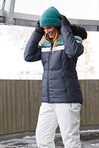 Killtec Chaqueta Atka Wmn acolchada de esquí Jckt D para mujer, con capucha desmontable y paranieves., Mujer, Chaqueta de plumón con capucha desmontable para la nieve, 35689-000, Blanco, 42