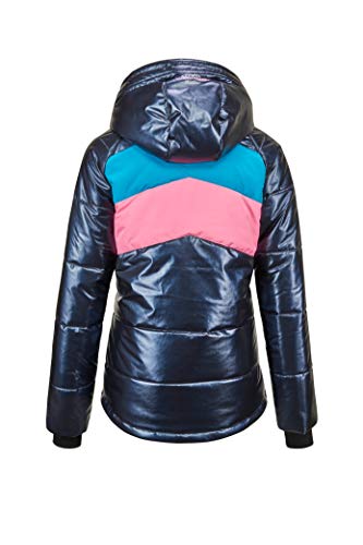 Killtec Fiames Grls Ski Quilted Jckt A - Chaqueta de esquí con capucha y paranieves, Niñas, 35460-000, azul oscuro, 140