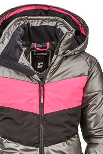 Killtec Fiames Grls Ski Quilted Jckt A - Chaqueta de esquí con capucha y paranieves, Niñas, 35460-000, azul oscuro, 140