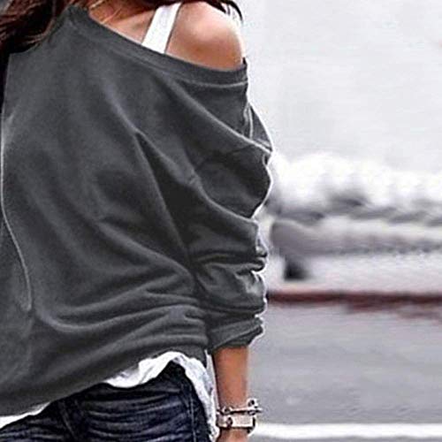 Kneris Mujer Sudadera Manga Larga Casual Cuello Redondo Jersey Suéter