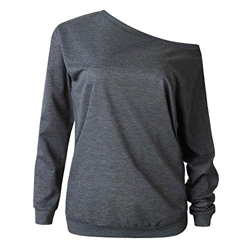 Kneris Mujer Sudadera Manga Larga Casual Cuello Redondo Jersey Suéter