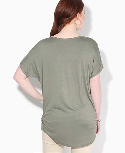 KRISP Camiseta Mujer Blusa Leopardo Top Brillante Camisa Casual Tallas Grandes, Caqui, 36 EU (08 UK), 3277-KHA-08