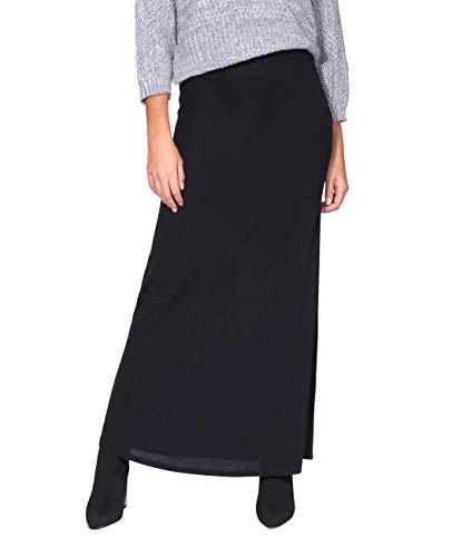 KRISP Falda Larga Mujer Boho Hippies Bohemia Elegante Vuelo Talla Grande Cintura Alta Elástica, (Negro (2968), 36 EU (08 UK)), 2968-BLK-08