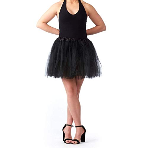 Ksnnrsng Tutu Falda de Mujer Faldas de Tul 50's Short Ballet 3 Capas de Baile para Vestirse Danza (Rosado)