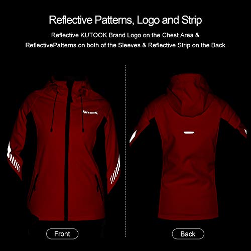 KUTOOK Chaqueta Softshell Mujer Invierno Forro Polar Ropa Cortavientos Impermeable con Capucha Puños Ajustables para SenderismoTrekking Montaña Escalada Esquí(2XL)