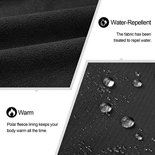 KUTOOK Chaqueta Softshell Mujer Invierno para SenderismoTrekking Montaña Escalada Esquí Roap Impermeable Cortavientos con Capucha Extraíble y Múltiples Bolsillos(Negro,XL)
