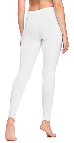 Ladeheid Leggins Largos Mallas Deportivas Mujer LA40-133 (Blanco, XL)