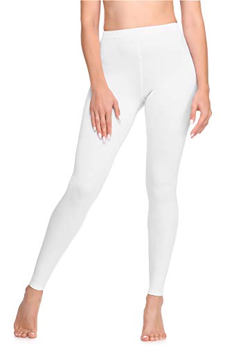 Ladeheid Leggins Largos Mallas Deportivas Mujer LA40-133 (Blanco, XL)
