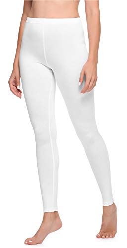 Ladeheid Leggins Largos Mallas Deportivas Mujer LA40-133 (Blanco, XL)