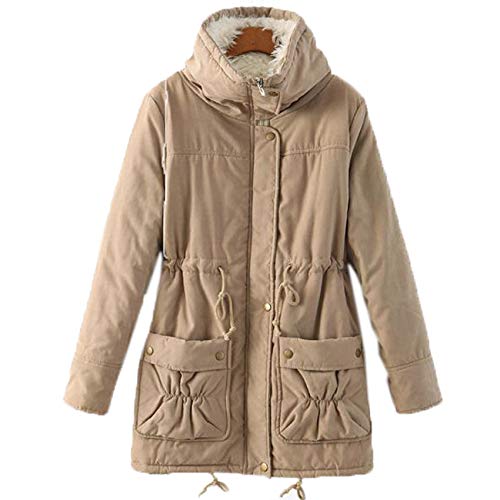 LaiYuTing OtoñO/Invierno 2020 Chaqueta Acolchada De AlgodóN De Talla Grande para Mujer, Nueva Chaqueta Acolchada De Terciopelo De Cordero De Longitud Media Ajustada para Mujer