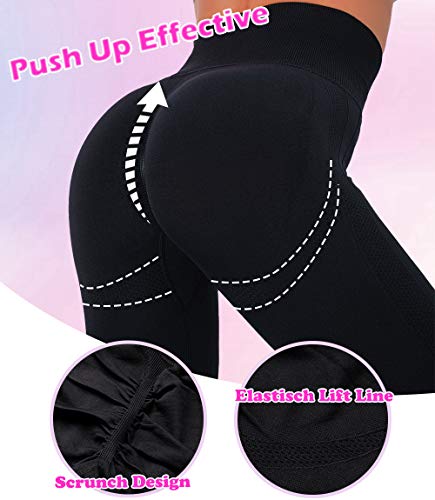 Lalamelon Leggins Deportivos Mujer Push up Mallas Pantalones Cintura Alta Yoga Leggings Pantalón Moda Sin Costuras para Fitness Running Deporte Elásticos y Transpirables