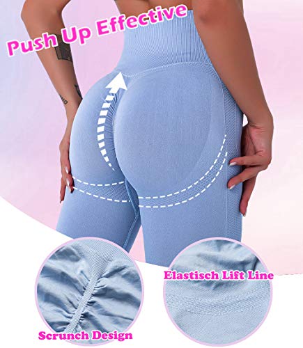 Lalamelon Leggins Deportivos Mujer Push up Mallas Pantalones Cintura Alta Yoga Leggings Pantalón Moda Sin Costuras para Fitness Running Deporte Elásticos y Transpirables