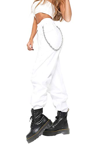 Landove Mujer Pantalones - Blanco - Medium