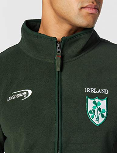 Lansdowne Sports Official Collection Bottle Green Full Zip Fleece Chaqueta con Forro, Verde, XL para Hombre