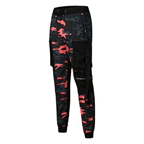 LANSKIRT_Pantalones Pantalones Hombre Pitillo con Multibolsillos Largos de Camuflaje Casual de Moda para Hombres Pantalones de Trabajo Jogger Overol Chandal Ropa de Otoño Invierno