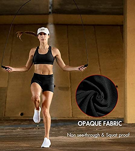 LAPASA Pantalón Corto Deportivo para Mujer Cintura Alta (Running, Fitness, Estiramiento) L09 (Deep Space Black, M)