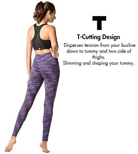 LAPASA Pantalón Deportivo de Mujer Cintura Alta Malla para Running Yoga y Ejercicio. L01