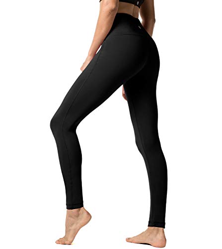 LAPASA Pantalón Deportivo de Mujer, Malla para Running, Yoga y Ejercicio. L01 (1. Negro, L)