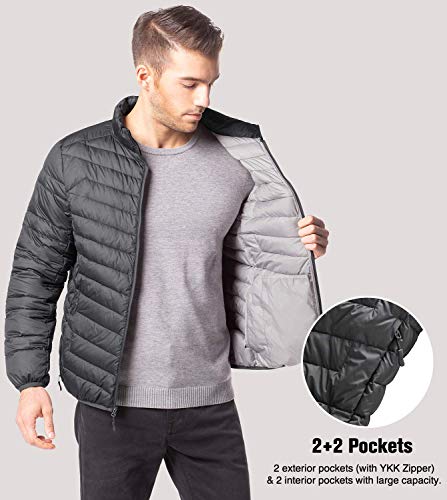 LAPASA Plumífero para Hombre Ultra Ligero (Chaqueta de Pluma) M32 (M, Gris Oscuro)