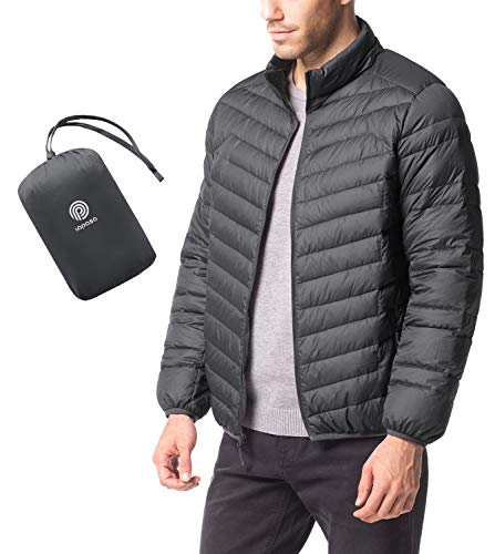 LAPASA Plumífero para Hombre Ultra Ligero (Chaqueta de Pluma) M32 (M, Gris Oscuro)