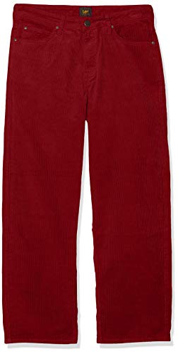 Lee 5 Pocket Wide Leg Corduroy, Pantalones para Mujer, Rojo (Biking Red 87), W25/L 33