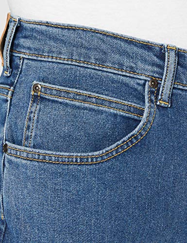 Lee Brooklyn Straight Jeans, Azul (Mid Stonewash), 38W / 32L para Hombre