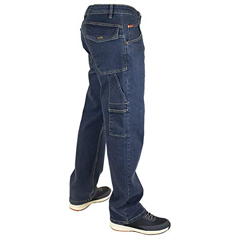 Lee Cooper LCPNT239_LIBL2_32 Pantalones, Ropa de Seguridad del Carpintero Stretch Denim Jeans Pantalones de Trabajo, Azul Claro, Tamaño 32"" Cintura Regular 31"" Pierna
