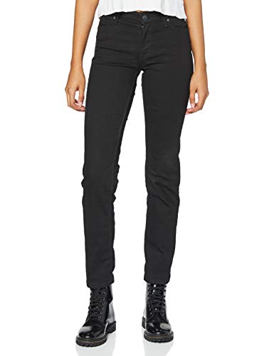 Lee Marion Straight Jeans, Black Rinse, 26W / 31L para Mujer