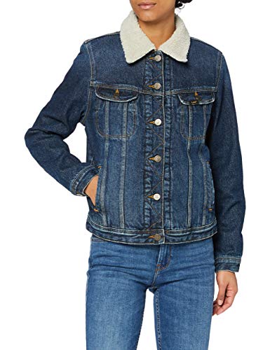 Lee Sherpa Jacket Chaqueta, Azul (Vintage Worn Jk), Medium para Mujer