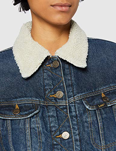 Lee Sherpa Jacket Chaqueta, Azul (Vintage Worn Jk), X-Small para Mujer