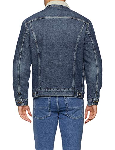 Lee Sherpa Jacket Chaqueta Vaquera, Azul (Vintage Worn Jk), Large para Hombre