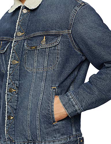 Lee Sherpa Jacket Chaqueta vaquera, Azul (Vintage Worn), X-Large para Hombre