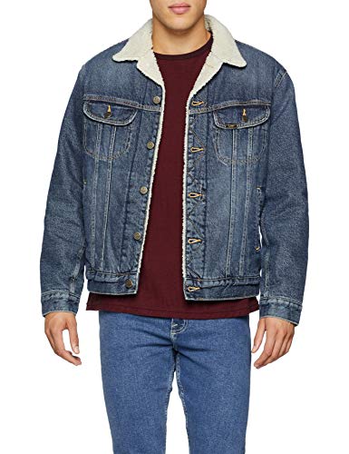 Lee Sherpa Jacket Chaqueta vaquera, Azul (Vintage Worn), X-Large para Hombre