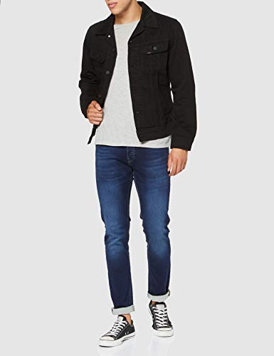 Lee Slim Rider Chaqueta de mezclilla, Negro (Black Rinse 47), Medium para Hombre