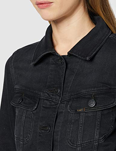Lee Slim Rider Chaqueta vaquera, Negro (Washed Black Li), X-Small para Mujer