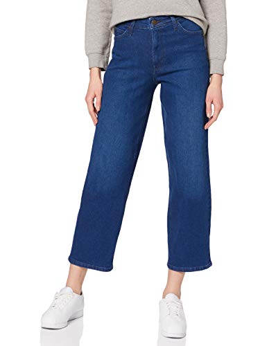 Lee Wide Leg Vaqueros Straight, Azul (Dark Worn HF), 32W / 31L para Mujer