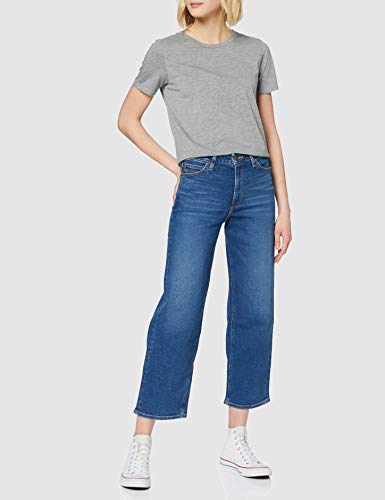 Lee Wide Leg Vaqueros Straight, Azul (Mid Bellevue GX), 29W / 31L para Mujer