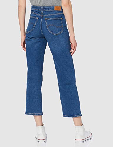 Lee Wide Leg Vaqueros Straight, Azul (Mid Bellevue GX), 29W / 31L para Mujer
