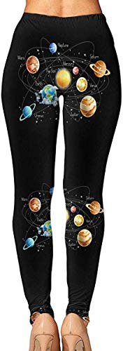 Leggings de Entrenamiento Deportivo con pantalón de Yoga Solar System Planets Stars and Milky Way Galaxy Space 90 Degree Womens Compression Workout Leggings