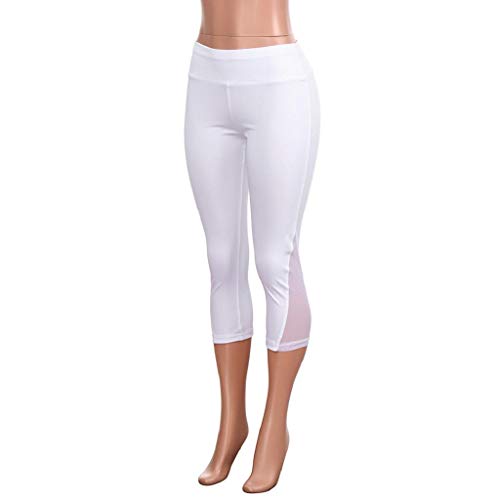 Leggings Mujer Fitness 2020 SHOBDW Leggings Deporte Mujer Gym Running Slim Tight Yoga Athletic Pantalones Leggins Mujer Fitness Transparencia Pantalones Chandal Mujer Baratos(Blanco,M)