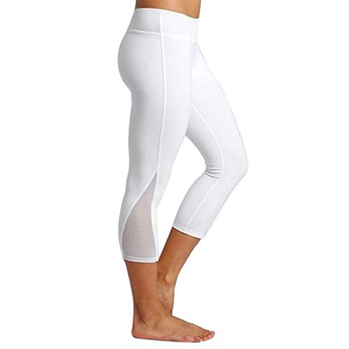 Leggings Mujer Fitness 2020 SHOBDW Leggings Deporte Mujer Gym Running Slim Tight Yoga Athletic Pantalones Leggins Mujer Fitness Transparencia Pantalones Chandal Mujer Baratos(Blanco,M)