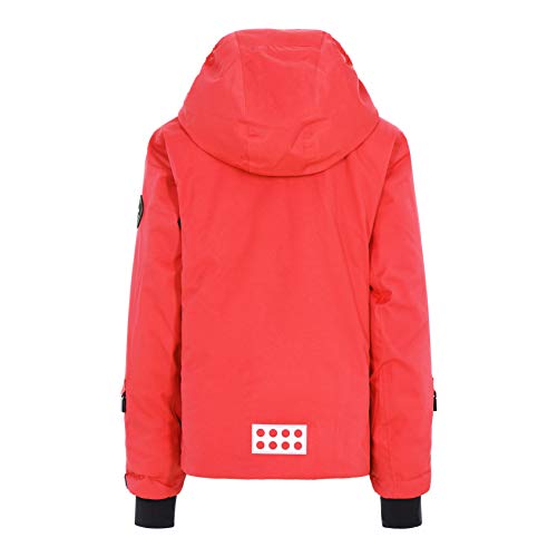 LEGO Wear Lwjodie Tec Ski Action Chaqueta, 320 Rojo Coral, 128 para Niñas