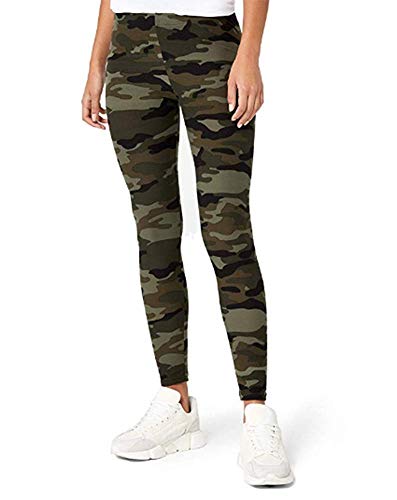 Lemon Tree, S.L. Leggins para Mujer Estilo Camuflaje Color Verde. Talla Única M/L. Pantalones elásticos Ajustables para Mujer