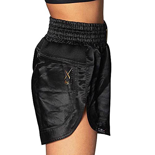 Leone 1947 Kick-Thai - Pantalones Cortos para Mujer, Color Negro, Talla L