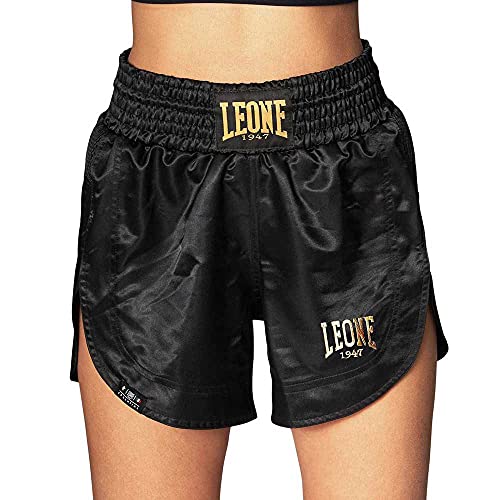 Leone 1947 Kick-Thai - Pantalones Cortos para Mujer, Color Negro, Talla L