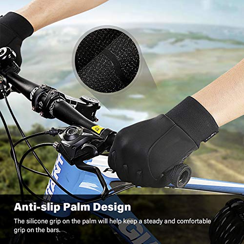 LERWAY Guantes Cálidos de Invierno, Pantalla Táctil a Prueba de Viento Guantes Deportivos para Hombres y Mujeres, Guantes Antideslizantes para Correr, Conducir, Ciclismo, Escalar (S)