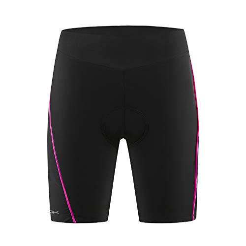 Letook Pantalones Ciclismo Mujer Cortos, Pantalon Corto de Bicicleta Gel Acolchado Profesional Verano Primavera Línea Rosa XL