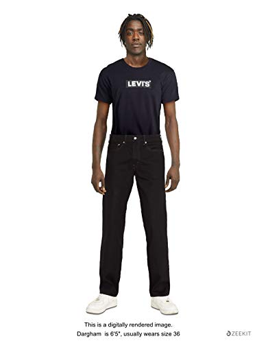 Levi's Big & Tall 550 - Pantalones grandes y altos para hombre, ajuste relajado, color negro, 54 W x 34 L