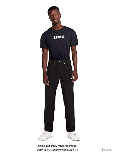 Levi's Big & Tall 550 - Pantalones grandes y altos para hombre, ajuste relajado, color negro, 54 W x 34 L